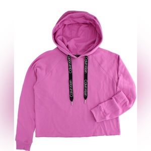 Calvin Klein Cut-Off Hoodie CJMT8785, Pullover Long-Sleeve Fleece-Lined Hoodie